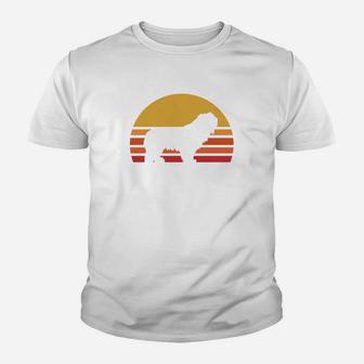 Retro Sun Polish Lowland Sheepdog Silhouette Kid T-Shirt - Seseable