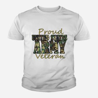 Royal Prints Proud United States Army Veteran Military Kid T-Shirt - Seseable