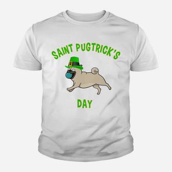 Saint Pugtricks Day Funny Saint Patricks Day Pug Kid T-Shirt - Seseable