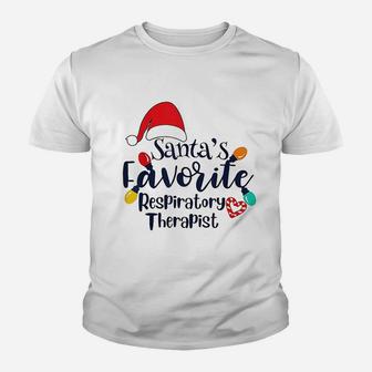 Santas Favorite Respiratory Therapist Christmas Kid T-Shirt - Seseable