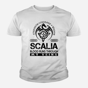 Scalia Shirts - Scalia Blood Runs Through My Veins Name Shirts Kid T-Shirt - Seseable