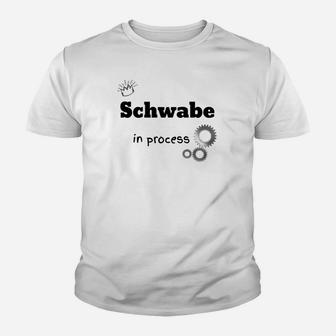 Schwabe in Process Kinder Tshirt, Lustiges Schwaben-Motiv mit Zahnrädern - Seseable