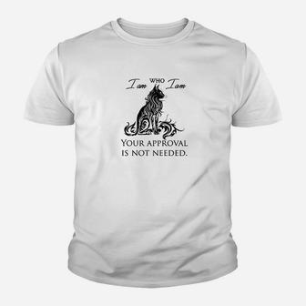 Selbstbewusstes Löwen Kinder Tshirt I Am Who I Am - Zustimmung unnötig - Seseable