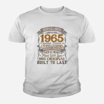 September 1965 Vintage 57th Birthday Classic 57 Years Old Kid T-Shirt - Seseable