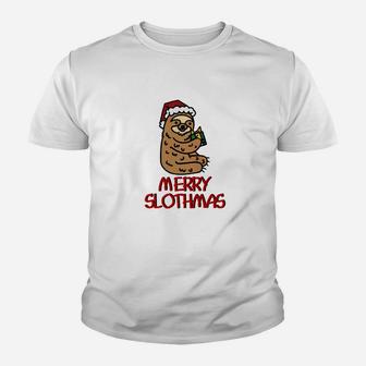 Sloth Merry Christmas Sloth Gift Christmas Kid T-Shirt - Seseable