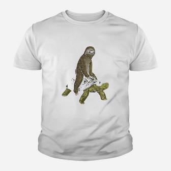 Sloth Turtle Speed Is Relative Sloth Riding Tortoise Kid T-Shirt - Seseable