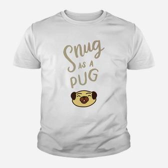 Snug As A Pug Pajama Top Cute Dog Pajamas Pug Gifts Kid T-Shirt - Seseable