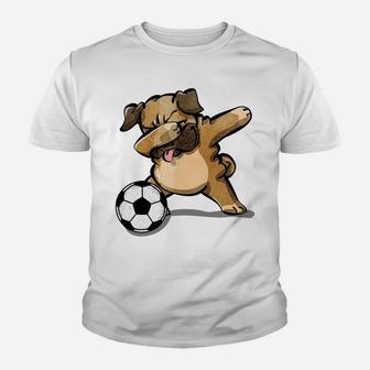 Soccer Dab Dabbing Pug Pug Lovers Gift Kid T-Shirt - Seseable