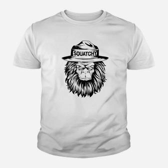Squatchy Bigfoot Sasquatch Hat Smokey Vintage Bear Kid T-Shirt - Seseable