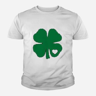 St Patricks Day Irish Shamrock Green Clover Heart Kid T-Shirt - Seseable