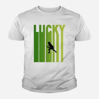 St Patricks Day Lucky Fencing Funny Sport Lovers Gift Kid T-Shirt - Seseable