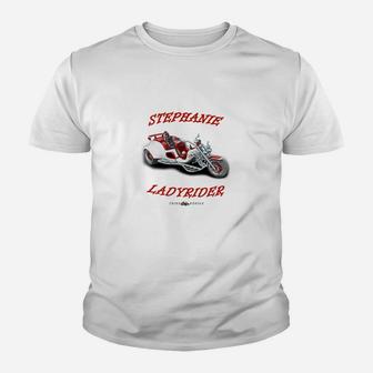 Stephanie Lady Rider Motorrad Kinder Tshirt, Bikerin Motiv für Damen - Seseable