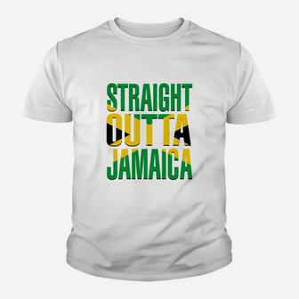 Straight Outta Jamaica Gift Flag Pride T-shirt Kid T-Shirt - Seseable