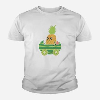 Summer Drive Pineapple Watermelon Car Cute Cool Summer Kid T-Shirt - Seseable