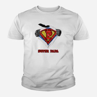 Superheld Papa Kinder Tshirt mit Heldendesign, Perfektes Vatertagsgeschenk - Seseable