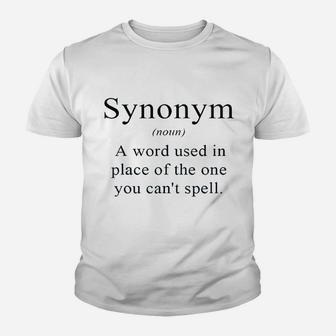 Synonym Definition Funny English Teacher Grammar Kid T-Shirt - Seseable
