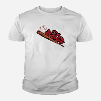 Tball Sister Cute Female Sibling Player Gift Kid T-Shirt - Seseable