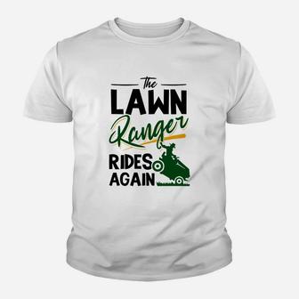 The Lawn Ranger Rides Again Grass Mowing Lawn Mower Gift Kid T-Shirt - Seseable