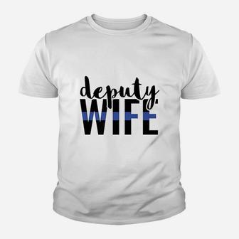 Thin Blue Line Family Deputy Wife Kid T-Shirt - Seseable