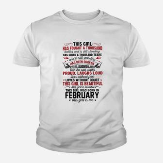 This Girl Was Born In February This Girl Is Me Kid T-Shirt - Seseable