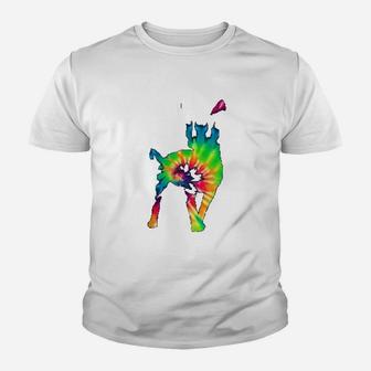 Tie Dye Chihuahua Rainbow Print Dog Pup Hippie Peace Gift Kid T-Shirt - Seseable