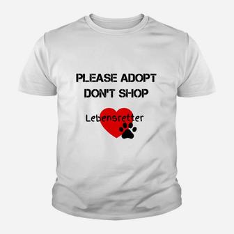 Tierrettung Kinder Tshirt Unisex: Bitte Adoptieren, Nicht Kaufen Herz & Pfoten-Design - Seseable