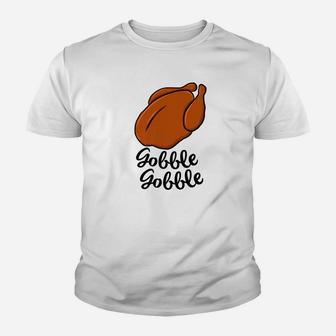 Turkey Time Gobble Gobble Thanksgiving Christmas Dinner Leg Kid T-Shirt - Seseable