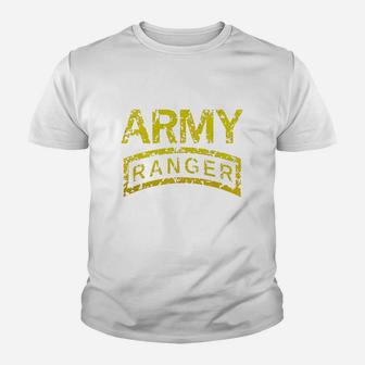 Us Army Ranger Tab Faded Grunge Distress Kid T-Shirt - Seseable