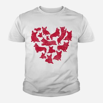 Valentines Day Corgi Heart Funny Corgis Dog Kid T-Shirt - Seseable