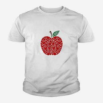 Valentines Day Teacher Cute Apple Hearts Kid T-Shirt - Seseable