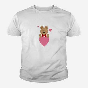 Valentines Day Teddy Bear Love Girlfriend Hearts Kid T-Shirt | Seseable CA