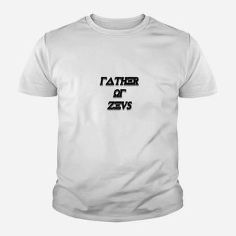 Vater des Zeus Herren-Kinder Tshirt, Weiß mit Mythologie-Grafik - Seseable