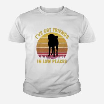 Vintage Akita Inu I Have Got Friends In Low Places Dog Lovers Kid T-Shirt - Seseable
