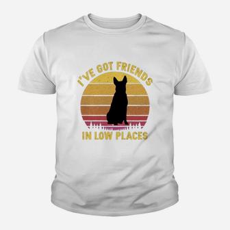 Vintage Australian Cattle Dog I Have Got Friends In Low Places Dog Lovers Kid T-Shirt - Seseable