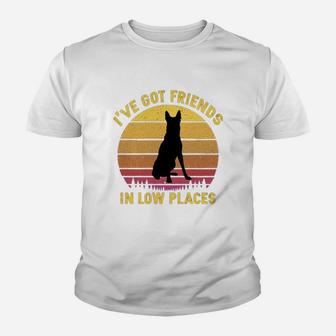 Vintage Belgian Malinois I Have Got Friends In Low Places Dog Lovers Kid T-Shirt - Seseable