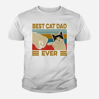 Vintage Best Cat Dad Ever Bump Fit Kid T-Shirt - Seseable