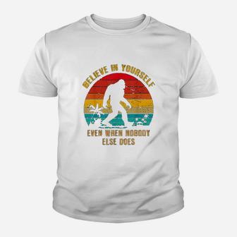 Vintage Bigfoot Believe In Yourself Sasquatch Kid T-Shirt - Seseable