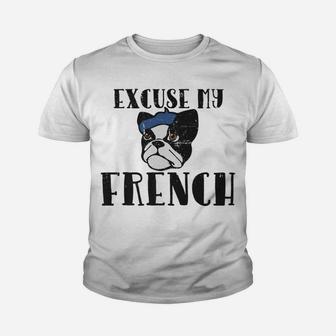 Vintage Excuse My French Bulldog Funny French Kid T-Shirt - Seseable