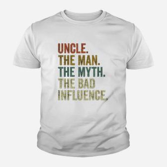 Vintage Fun Uncle Man Myth Bad Influence Kid T-Shirt - Seseable