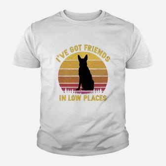 Vintage German Shepherd I Have Got Friends In Low Places Dog Lovers Kid T-Shirt - Seseable