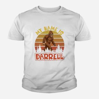 Vintage My Name Is Darrell Bigfoot Believers Kid T-Shirt - Seseable