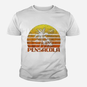 Vintage Retro Beach Vacation Pensacola Fl Sunset Kid T-Shirt