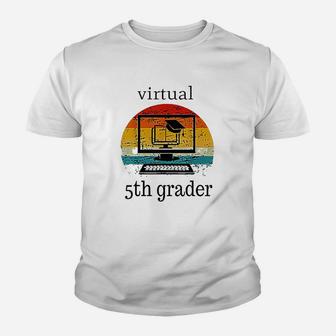 Virtual 5th Grader Vintage Distance Learning Back To School Kid T-Shirt - Seseable