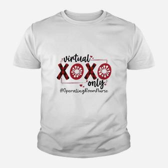 Vitual Xoxo Only Operating Room Nurse Red Buffalo Plaid Nursing Job Title Kid T-Shirt - Seseable