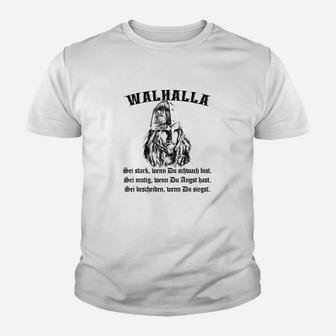 Walhalla Kinder Tshirt mit Nordischer Mythologie Spruch, Krieger-Design - Seseable