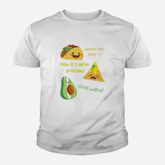 Wanna Taco Bout It Nacho Problem Funny Avocado Food Pun Kid T-Shirt - Seseable