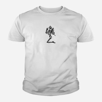 Weißes Kinder Tshirt für Herren mit Surfer-Alien-Print in Schwarz - Seseable