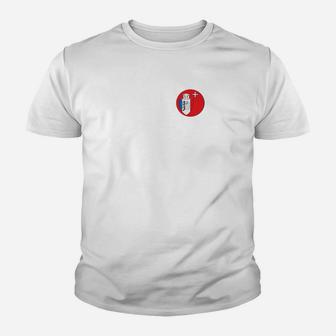 Weißes Kinder Tshirt mit Kleinem Logo auf Brust, Minimalistisches Design - Seseable
