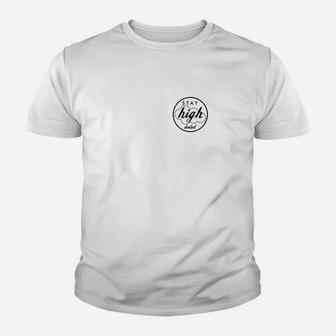 Weißes Unisex Kinder Tshirt Stay High Brusttaschen-Design, Freizeitmode - Seseable