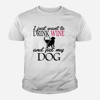 Wein & Hund Kinder Tshirt für Weinliebhaber und Hundebesitzer - Seseable